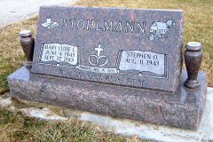 Mahogany     36“ Western Slant w/ Flat Top on Base     Turned Granite Vases